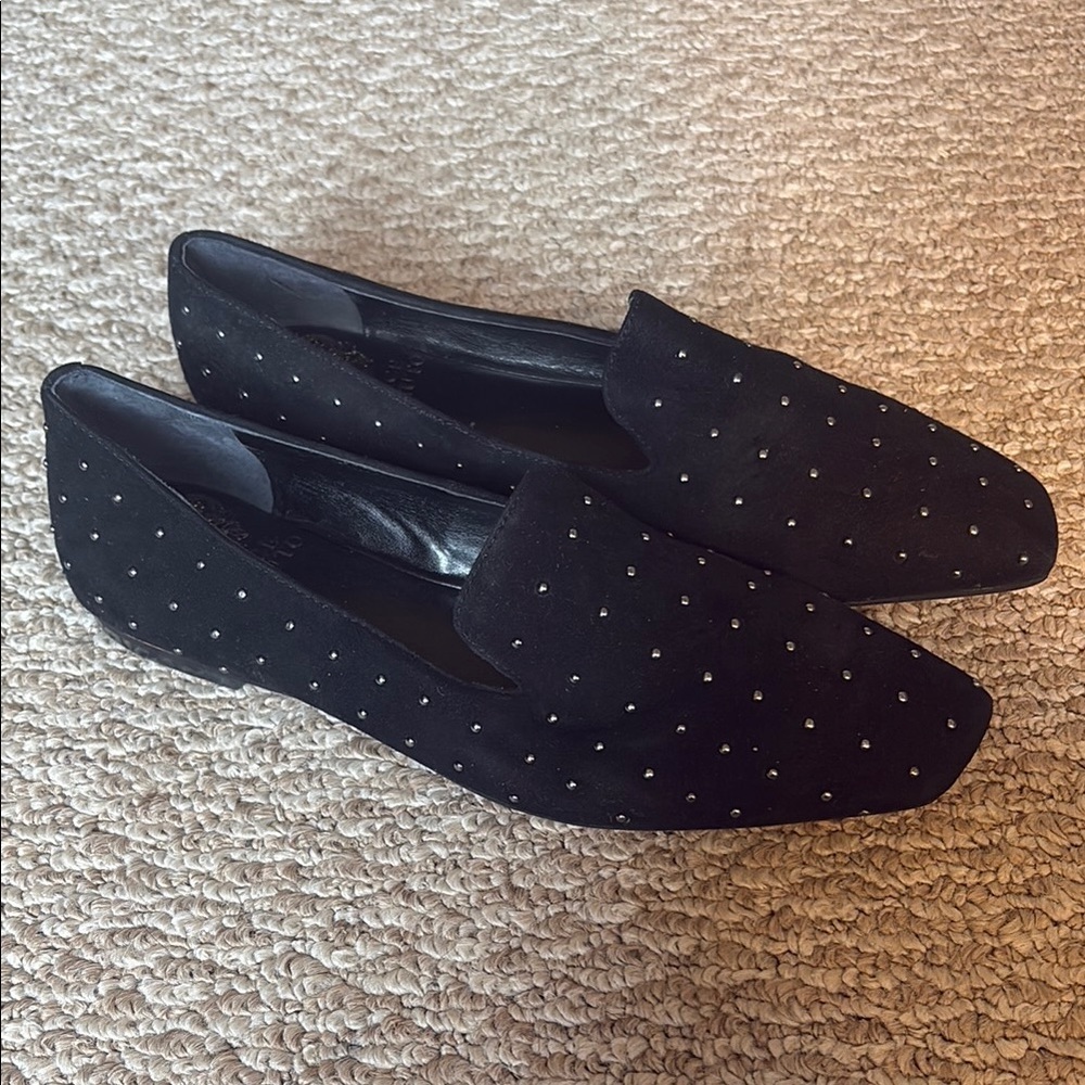Vince Camuto Elegant Black Studded Loafers